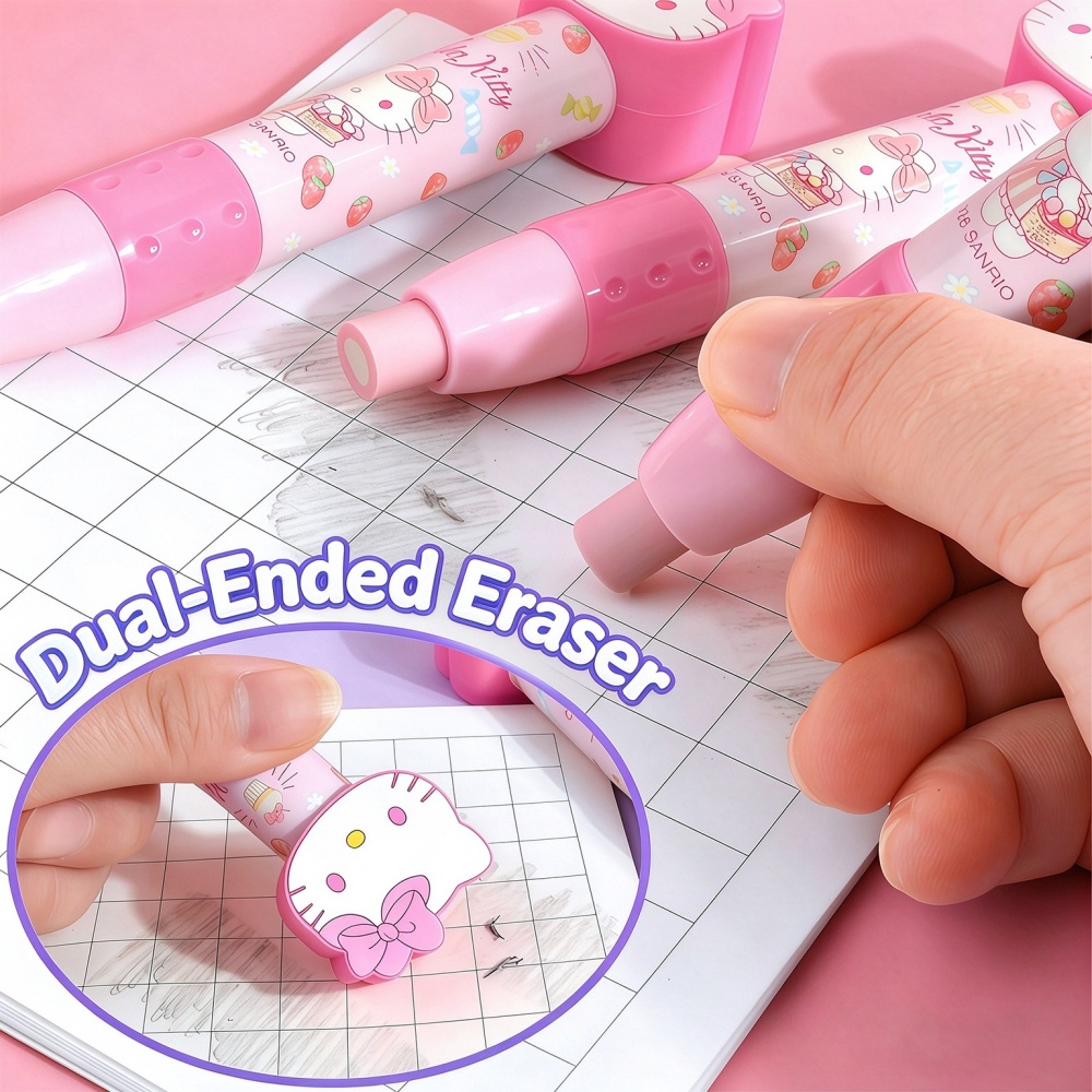 Genuine Hello Kitty Melody 3D  - đánh giá và giá Retractable Eraser Pen Click
